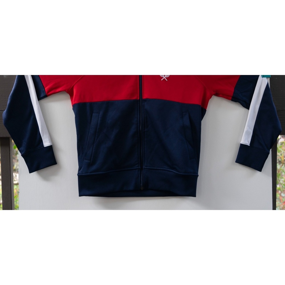 Polo Ralph Lauren Track Jacket Men's Red White Blue Racquets Logo Size S - Picture 4 of 11